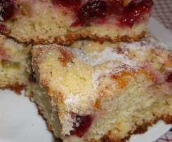 Ciasto z rabarbarem i wiśniami :)