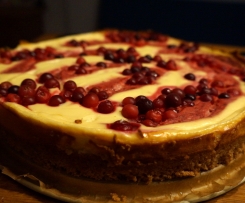 Sernik malinowo - żurawinowy