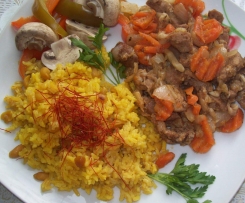 Wieprzowina z ryżem i warzywami