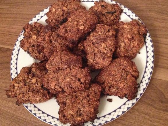 placuszki owsiane z kawalkami czekolady