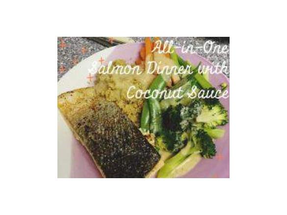 Łosoś na parze z sosem kokosowym 