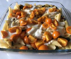 Makaronowa zapiekanka ze szpinakiem