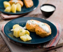 Kotleciki warzywno-drobiowe z sosem koperkowym