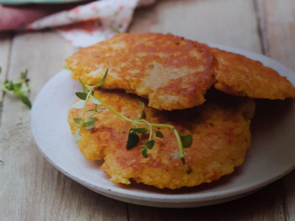 Placuszki pomidorowe z ciecierzycą