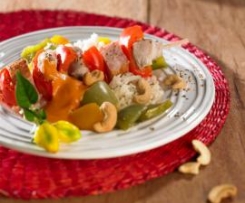 Szaszłyki z papryką i ryżem