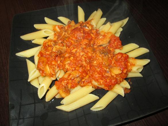 Penne z łososiem
