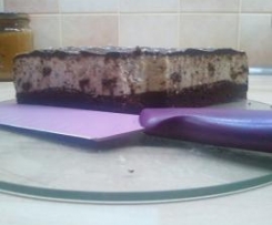 świąteczny sernik z czekoladą na spodzie brownies