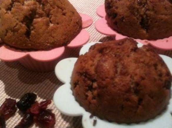 Muffiny z czekoladą i żurawiną