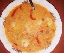 Zupa po " tajsku" z krewetkami.