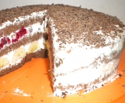 Tort malinowo-bananowa fantazja