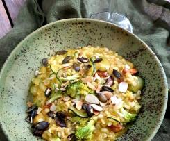 Kaszotto dyniowe z brokułami i cukinią