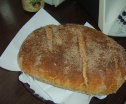 Chleb żytni na zakwasie,maślance i drożdżach z otrębami