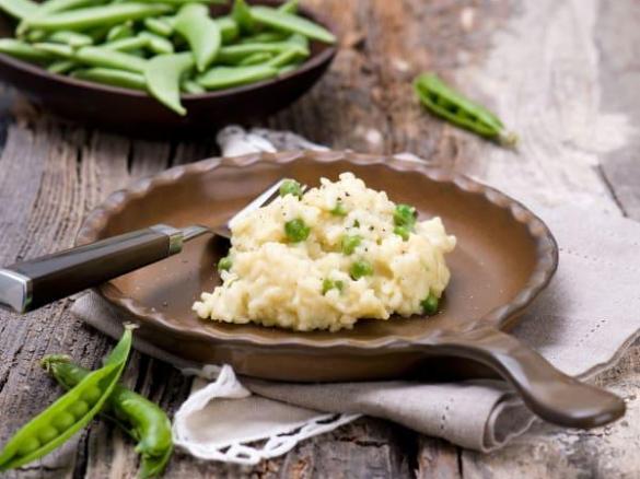Risotto bianco z zielonym groszkiem