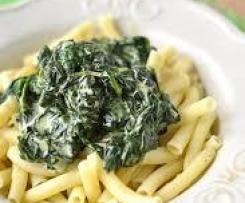 Makaron ze szpinakiem i serem Feta.