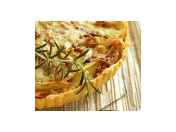 Tarta z porami i boczkiem