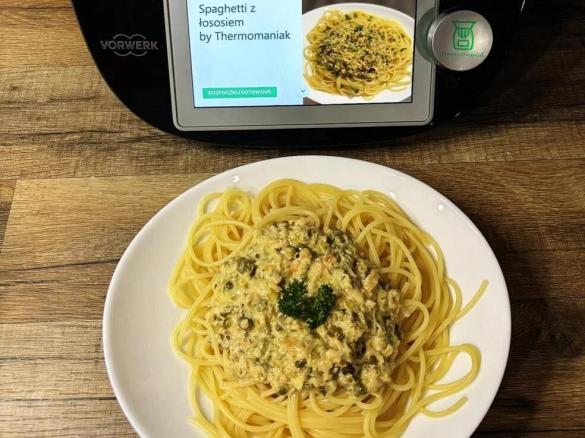 Spaghetti z łososiem