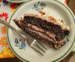 Tort makowy z masą kawową