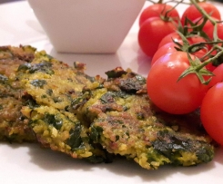 Placki z batatów ze szpinakiem