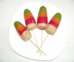 Tęczowe lody owocowe