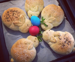 Wielkanocne zajączki drożdżowe (bułki pszenne)