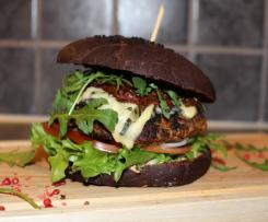 Gorgonzola burger w czarnej brioszce
