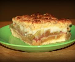 Rabarbarowiec z jabłkami na kruchym