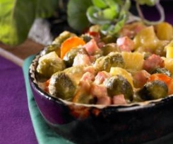 Zapiekanka z polędwiczek z brukselką