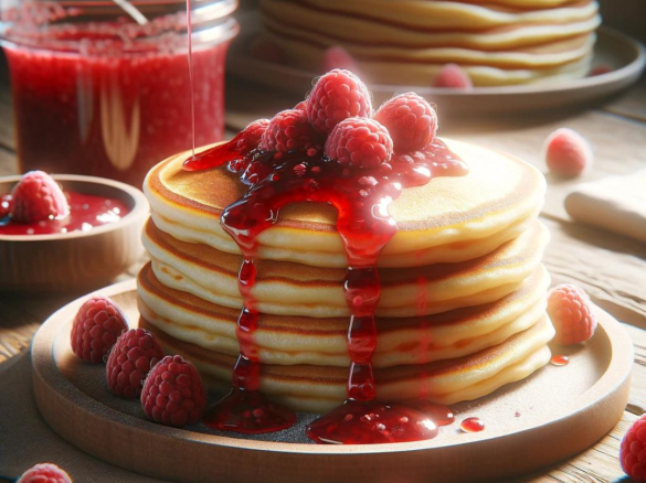 Puszyste pancakes z malinami (3)