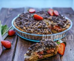 Skubaniec a'la tarta z rabarbaru, truskawek i gruszki na owsianym cieście