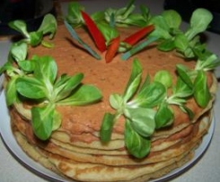 Wariant Szpinakowo-"ruski" tort naleśnikowy - z pomidorami i pasztetem :) 