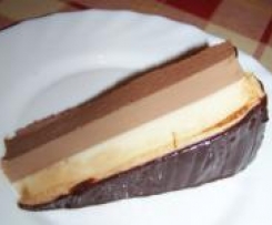 3-kolorowy deser "Ptasie Mleczko" z czekoladą