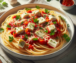 Makaron z papryczką i mozzarellą (5)