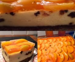 Sernik pieczony z brzoskwiniami i galaretką