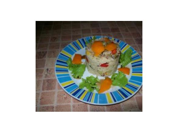 Ryz z warzywami i pomarancza