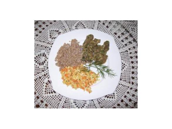 Żołądki Gęsie w sosie czosnkowym