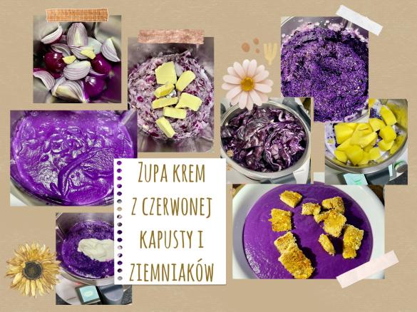 zupa krem z czerwonej kapusty i ziemniaków