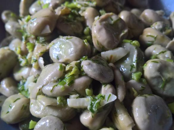 Bób z czosnkiem i koperkiem