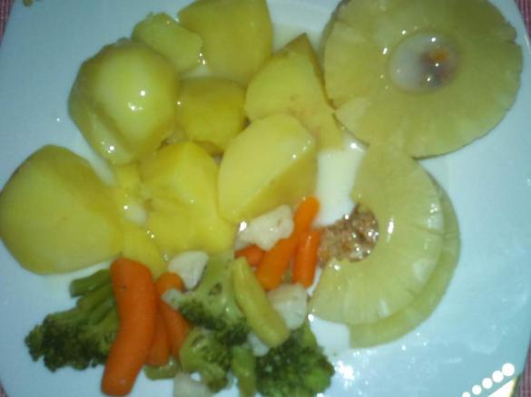 polędwiczki z ananasem na parze