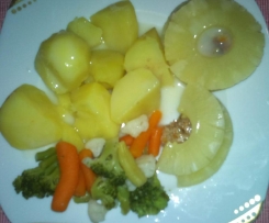 polędwiczki z ananasem na parze