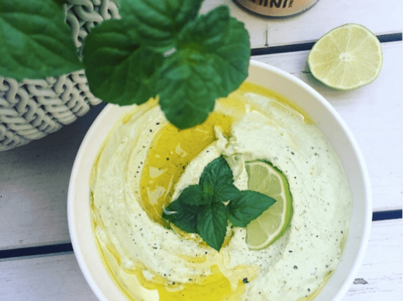 Hummus z bobu z miętą i limonką