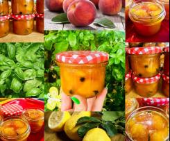 Dżem brzoskwiniowy z kurkumą bazylią jałowcem i cytryną