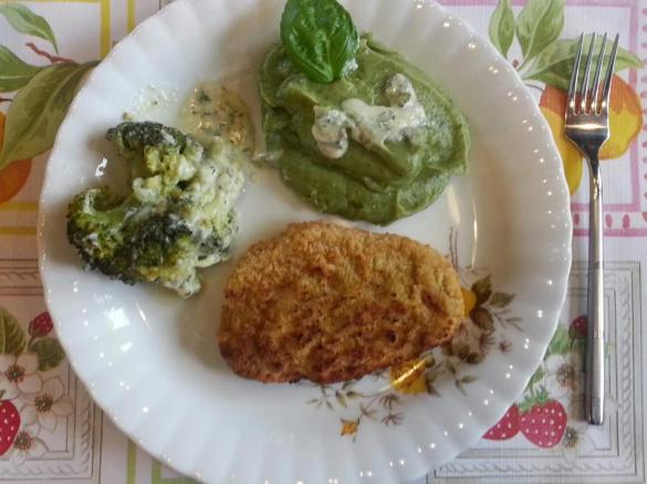 ziemniaki pure ze szpinakiem 