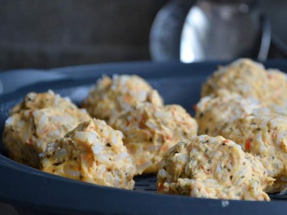 Klopsiki z ryżem na parze