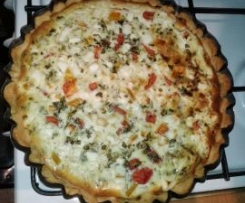 Tarta z łososiem i fetą