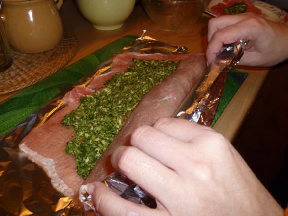 Schab  ze szpinakiem i suszonymi pomidorami