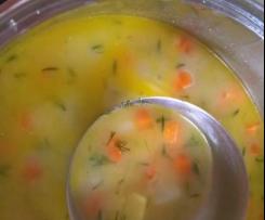 Zupa koperkowa z czosnkiem i kalarepą