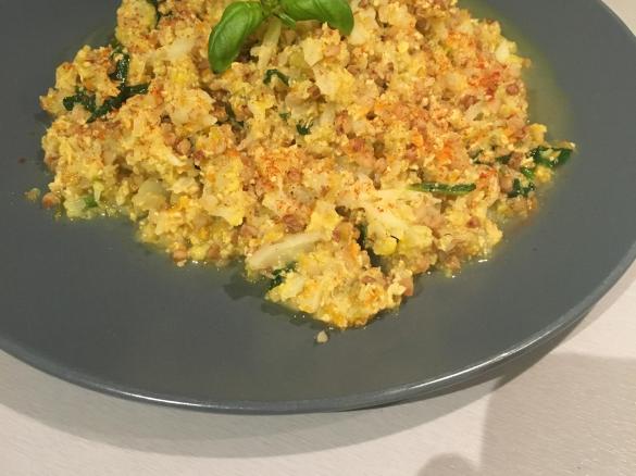 Kaszotto z kalafiorem i indykiem