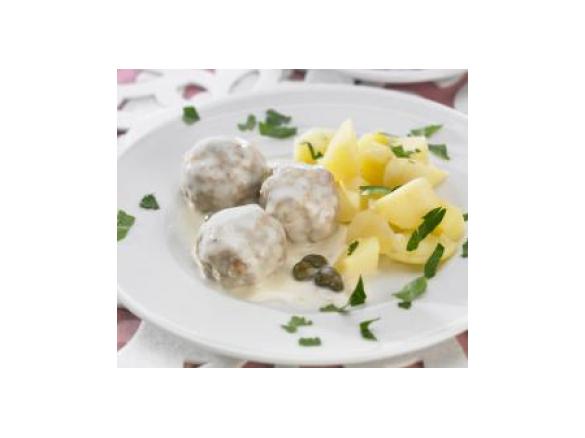 Klopsiki w sosie z kaparów z ziemniakami 