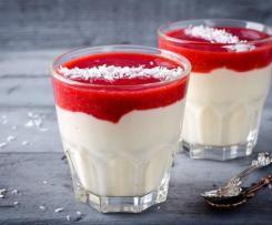 Panna cotta z sosem malinowym