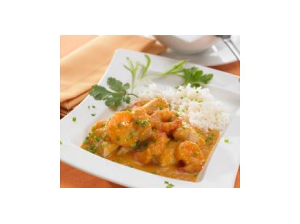 Zupa z owoców morza z mleczkiem kokosowym 